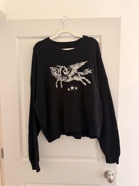 PacSun Black/White Crewneck Sweater
